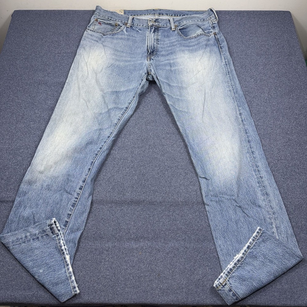 Polo Ralph Lauren Authentic Dungarees Blue Denim Straight Jeans Mens 34x32